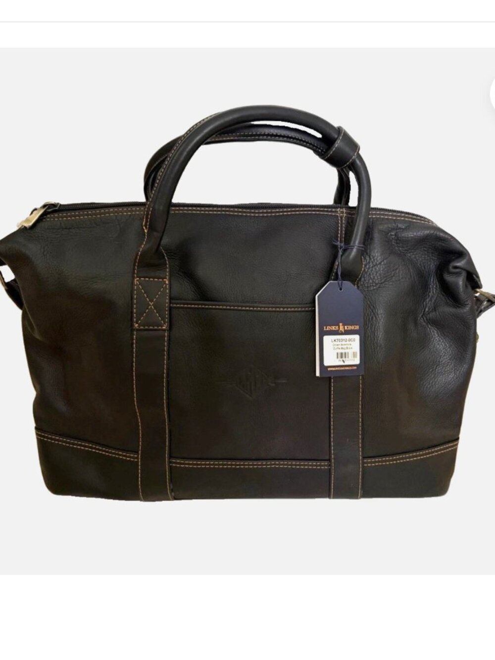 NWT LINKS & KINGS Crown Aviemore Duffle bag Leather Weekender Black Golf related